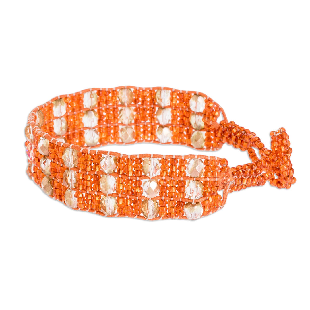 Artisan Crafted Orange Bead Bracelet - Kinship in Orange