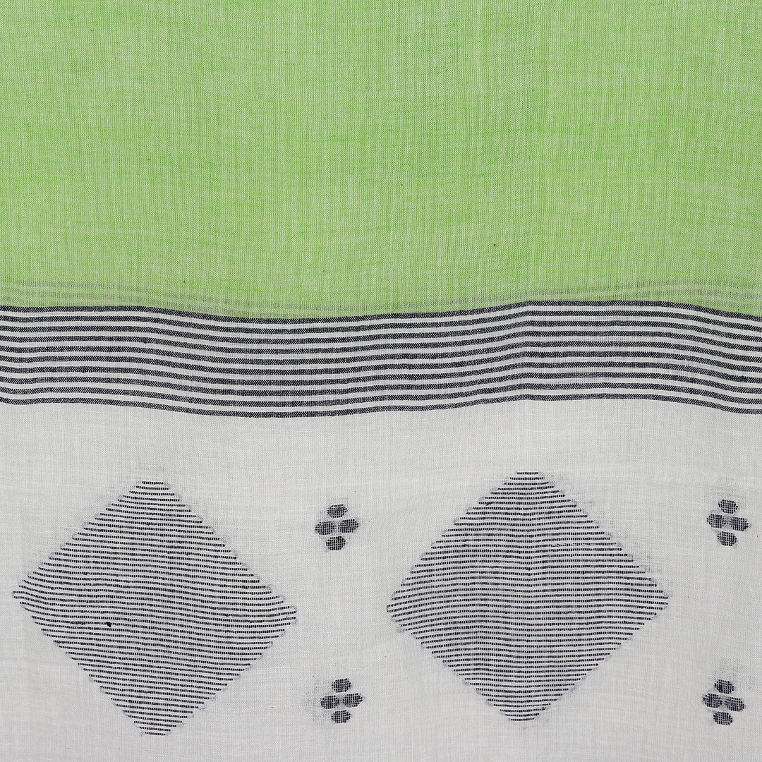 Hand Crafted Cotton Muslin and Silk Shawl - Spring Diamonds