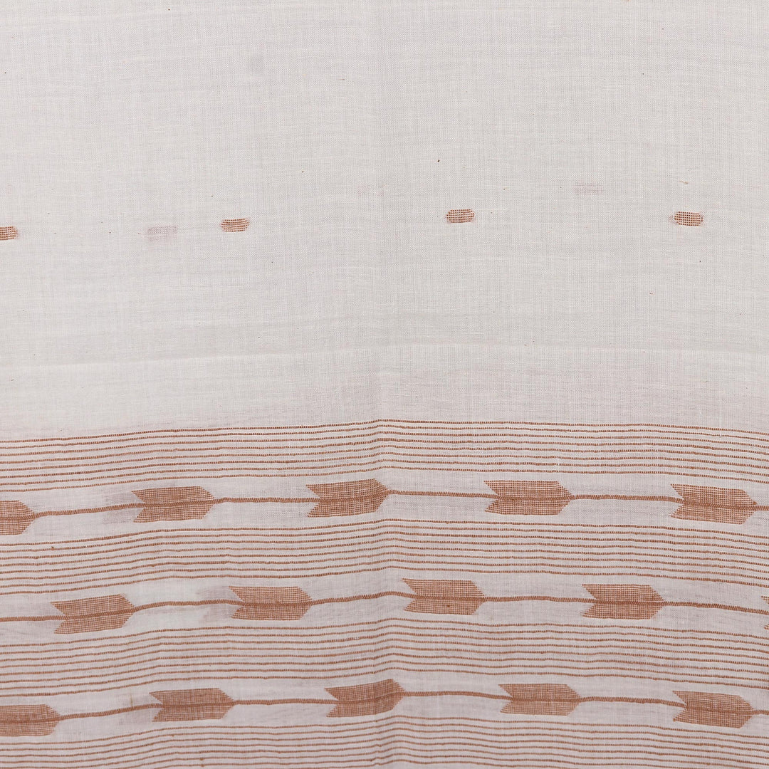 Handmade Cotton Muslin and Silk Shawl from India - Honey-Colored Fantasy