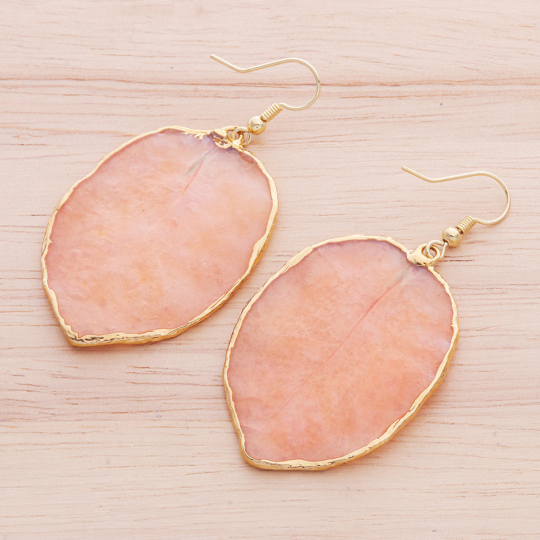 Gold-Plated Bougainvillea Petal Dangle Earrings - Bougainvillea Love