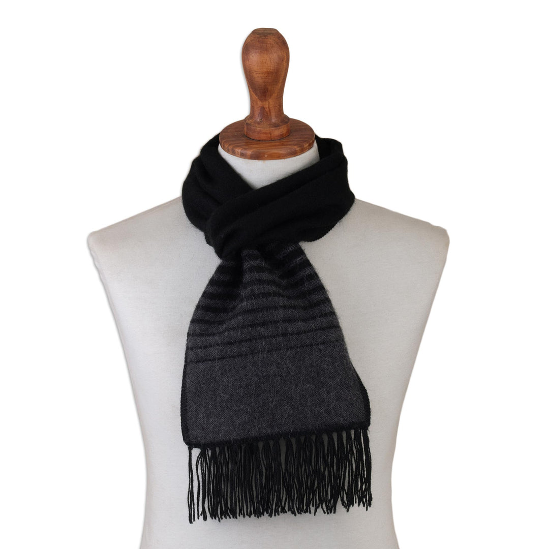 Striped Grey and Black Unisex Scarf - Sleek Stripes