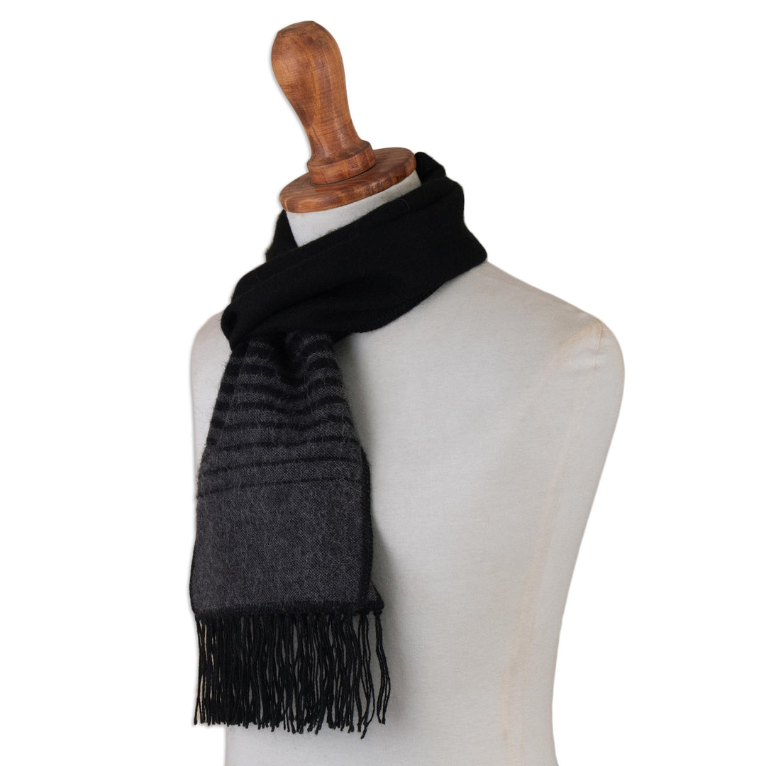 Striped Grey and Black Unisex Scarf - Sleek Stripes