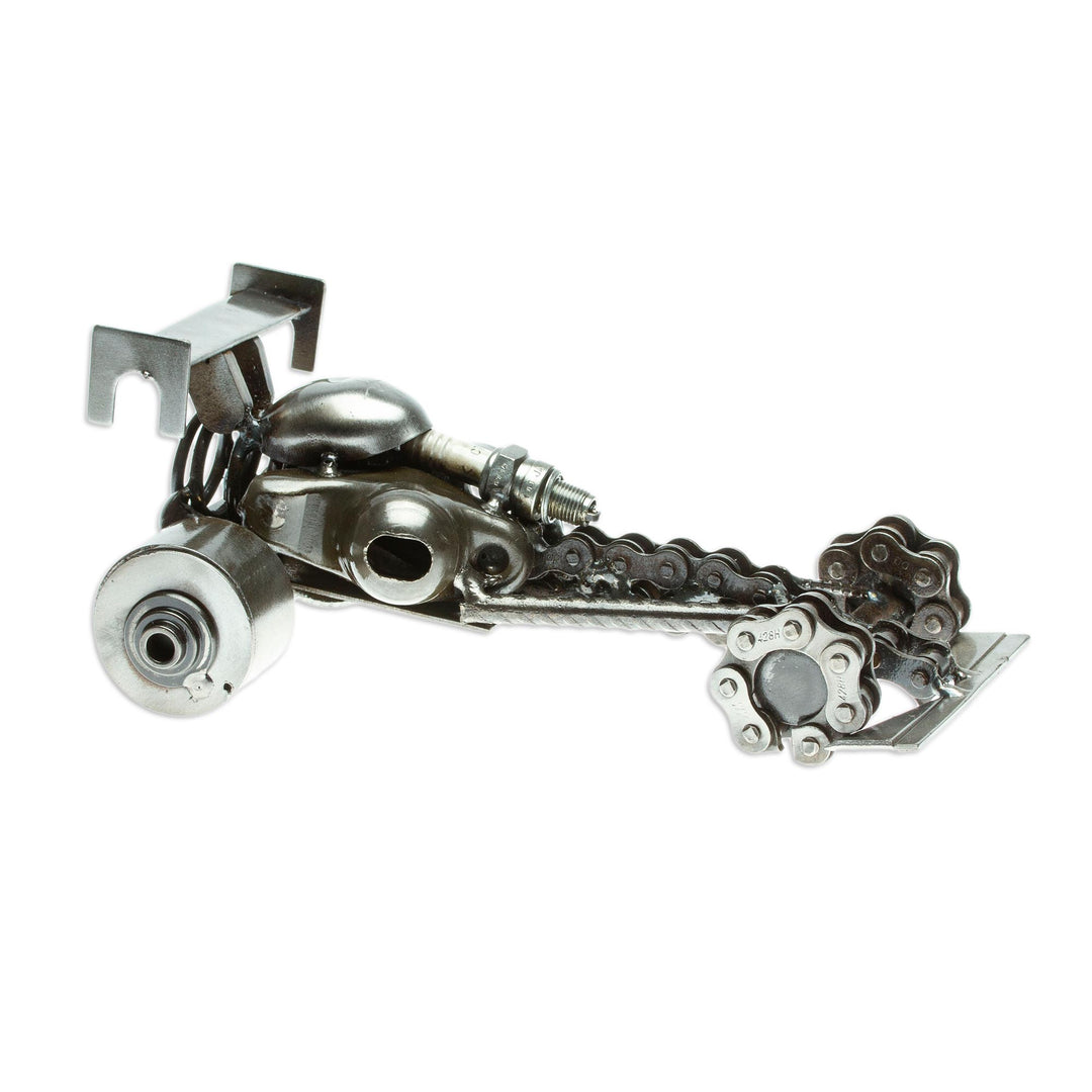 Recycled Metal Auto Part Formula One Car Sculpture - Formula One Rush
