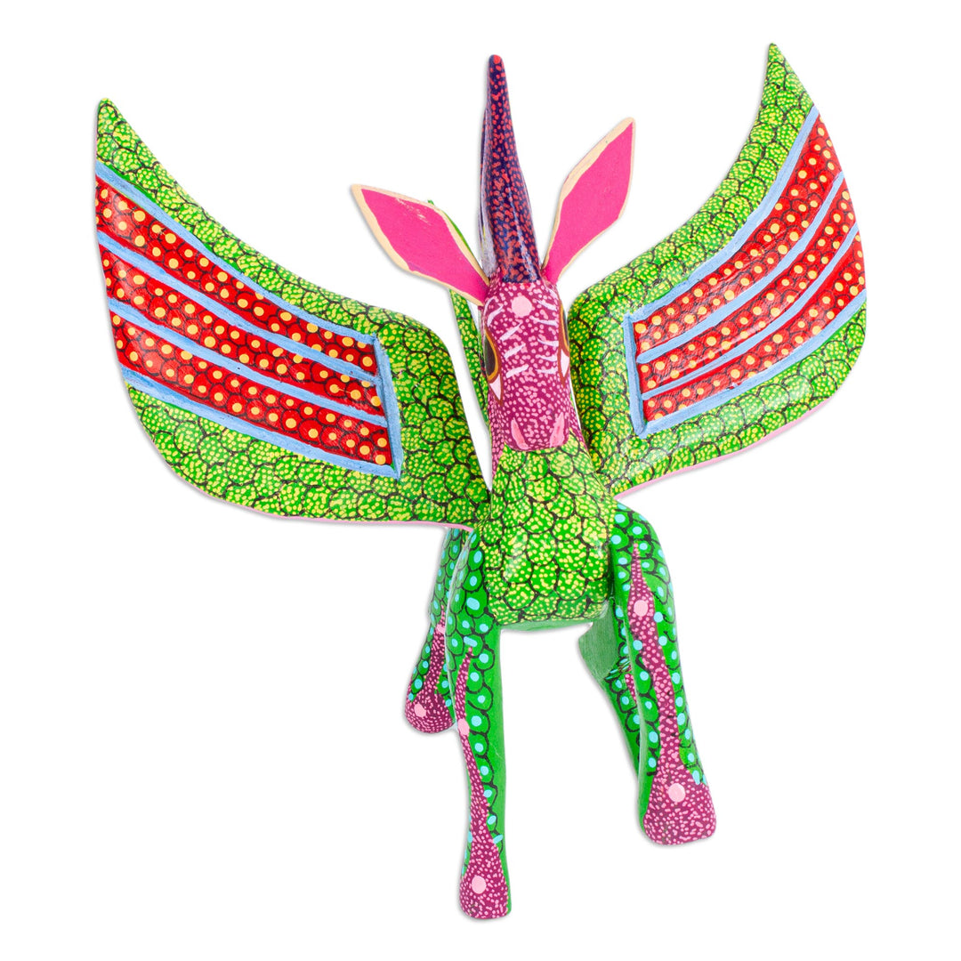 Hand Painted Pegasus Alebrije Sculpture - Mythical Pegasus