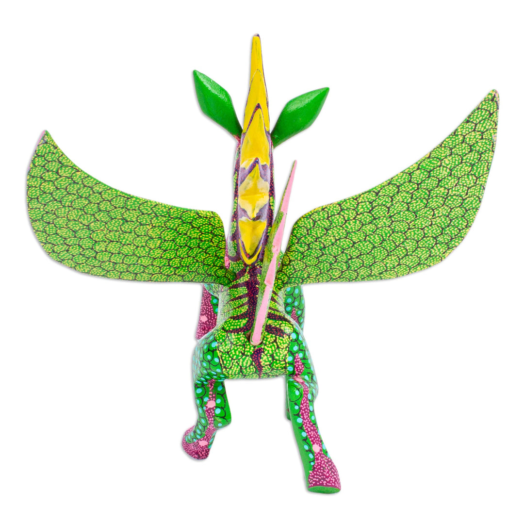 Hand Painted Pegasus Alebrije Sculpture - Mythical Pegasus