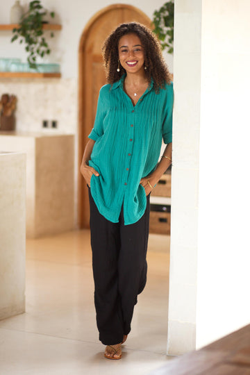 Sea Green Pintucks