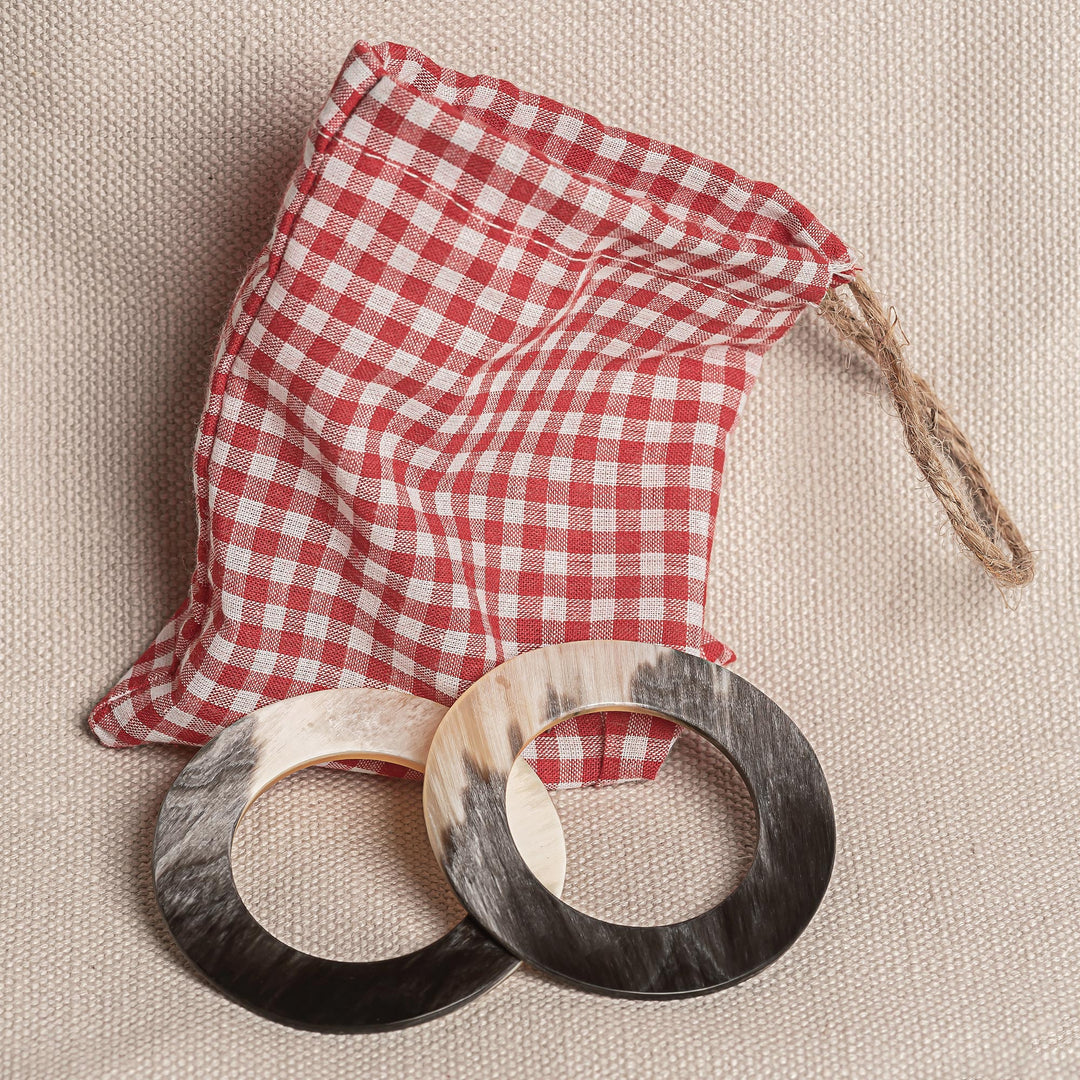 Natural Horn Drop Earrings - Bianka