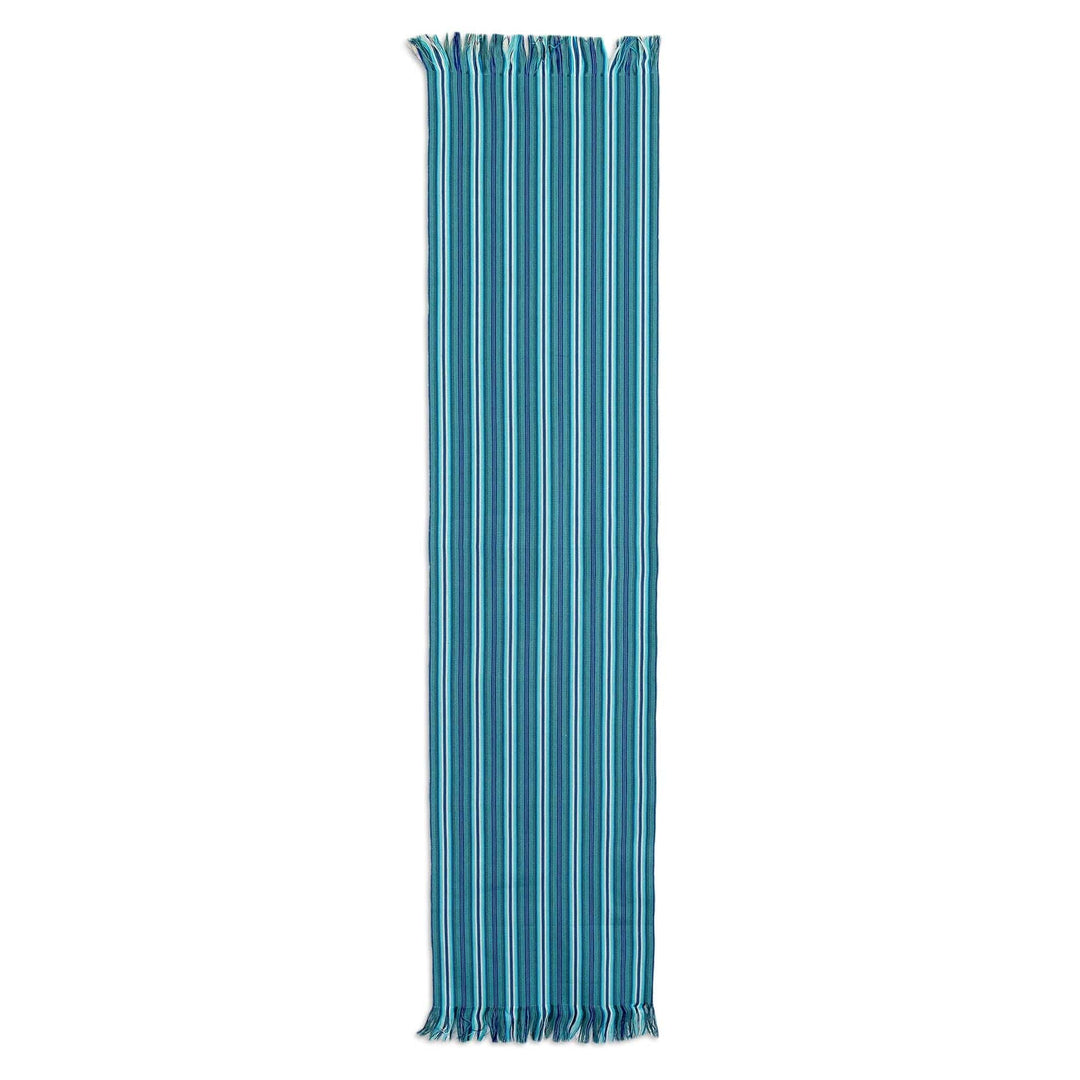 Striped Blue Table Runner - Tecpan Tradition