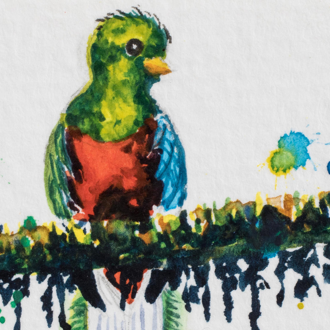 Original Quetzal Watercolor Painting - Precious Quetzal