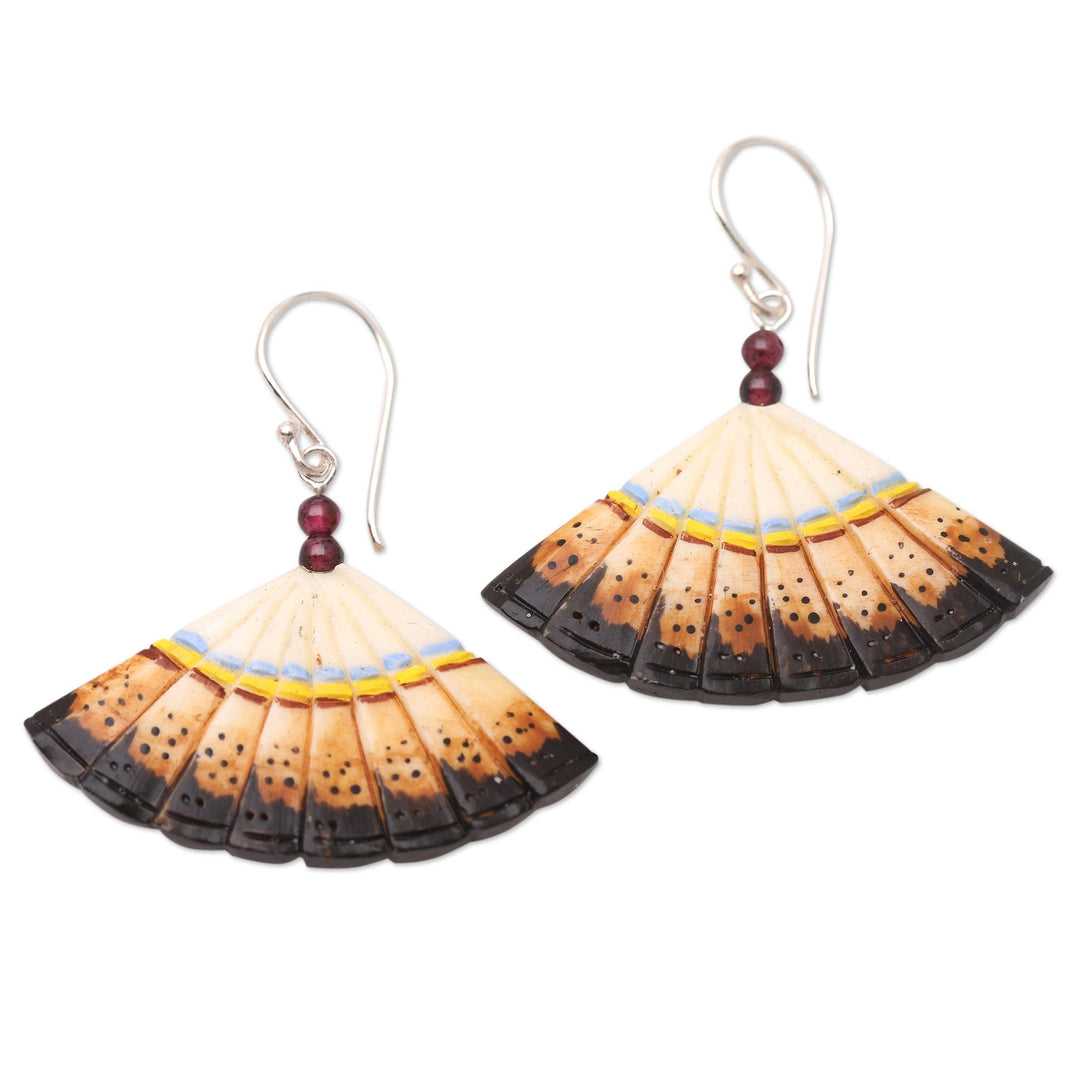 Sterling Silver and Amethyst Dangle Earrings - Goddess Fan