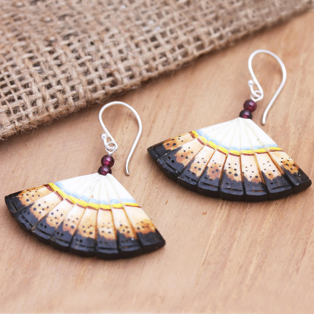 Sterling Silver and Amethyst Dangle Earrings - Goddess Fan