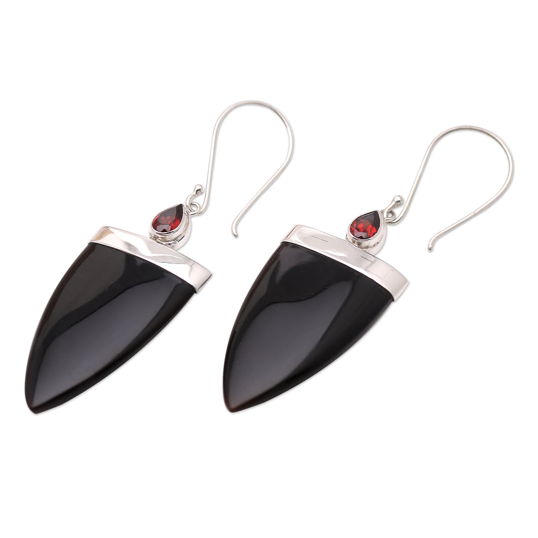 Hand Made Garnet Dangle Earrings - True Confidence