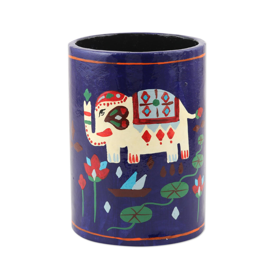 Hand Crafted Papier Mache Pen Holder - Midnight Tale