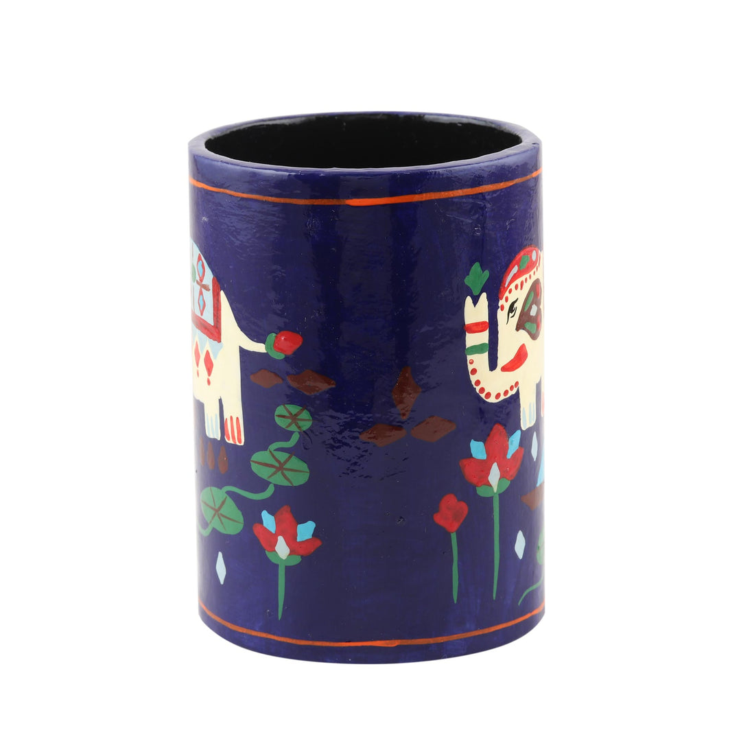 Hand Crafted Papier Mache Pen Holder - Midnight Tale