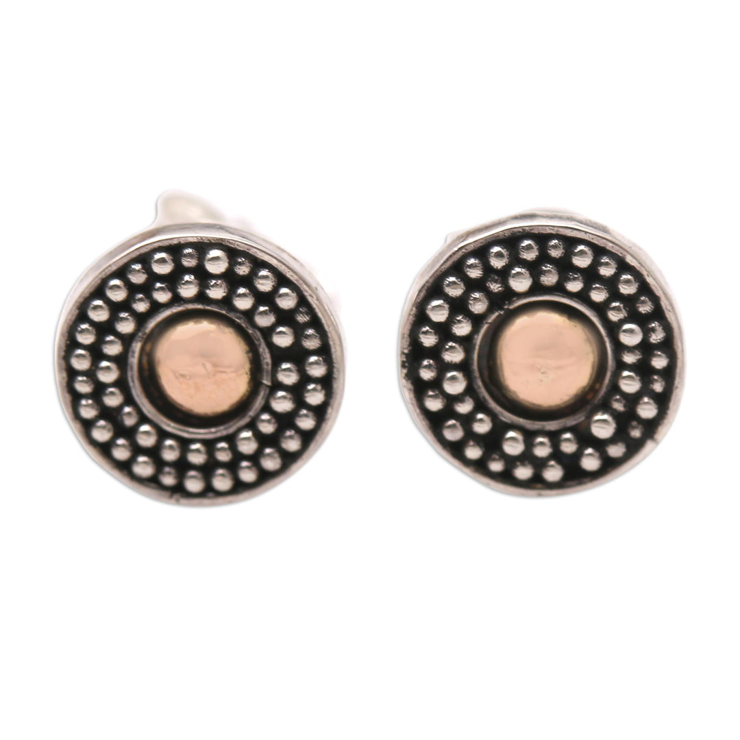 Gold-Accented Sterling Silver Stud Earrings - Balinese Music