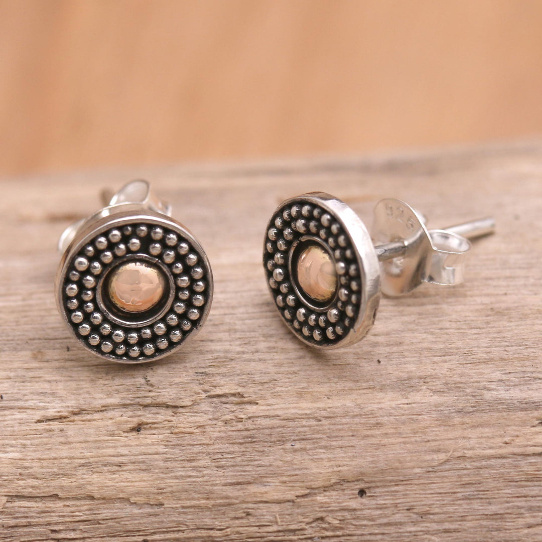 Gold-Accented Sterling Silver Stud Earrings - Balinese Music