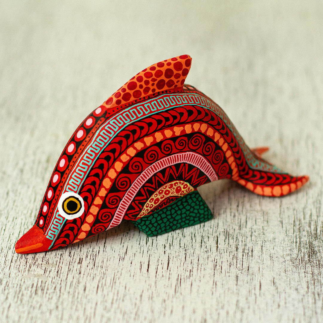 Alebrije Dolphin Figurine - Diving Dolphin