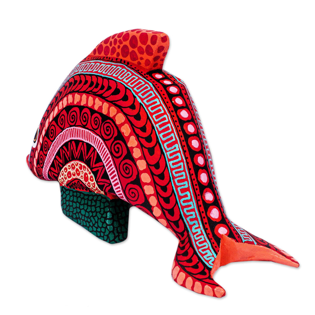 Alebrije Dolphin Figurine - Diving Dolphin