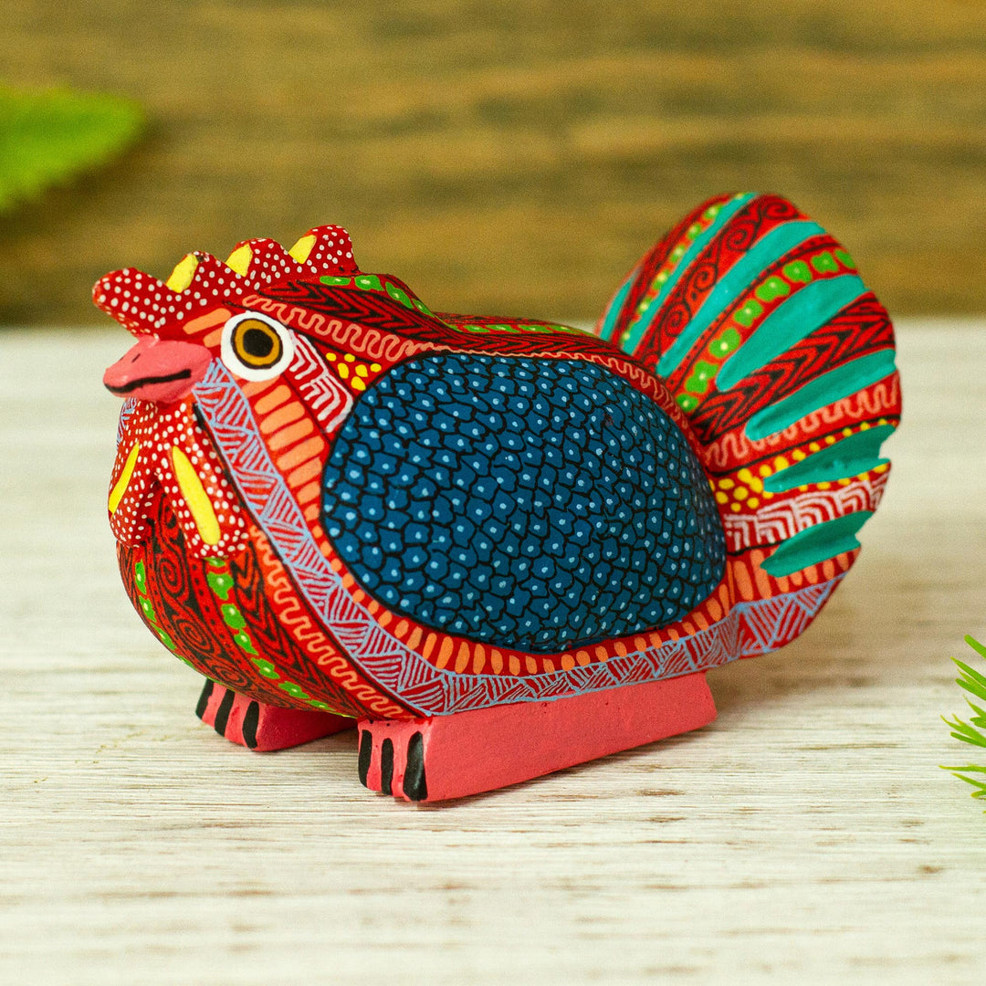 Handmade Hen Alebrije Sculpture - Audacious Hen