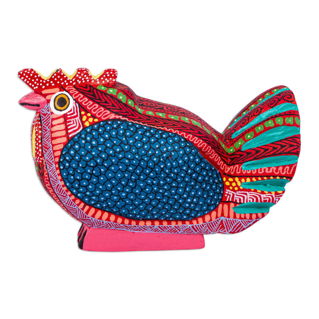Handmade Hen Alebrije Sculpture - Audacious Hen