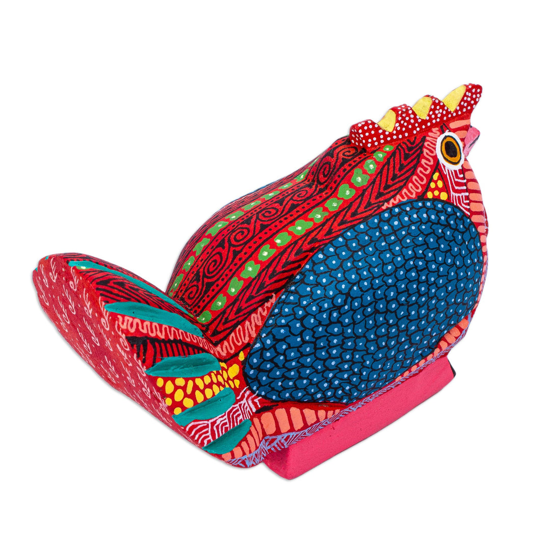 Handmade Hen Alebrije Sculpture - Audacious Hen