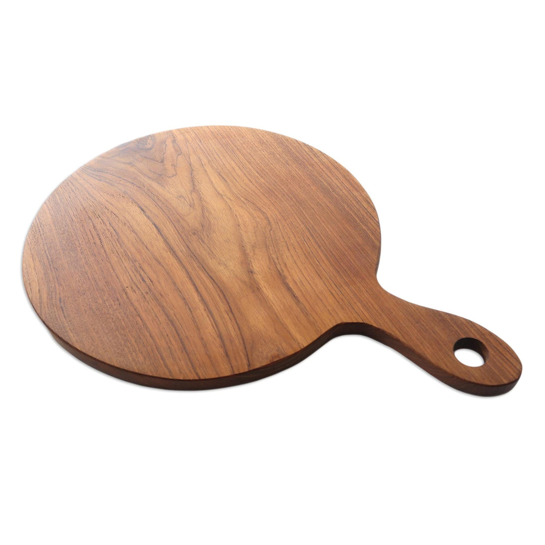 Handcrafted Round Teak Wood Cutting Board - Perfect Circle
