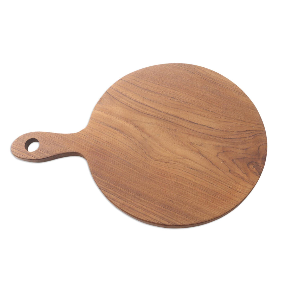 Handcrafted Round Teak Wood Cutting Board - Perfect Circle