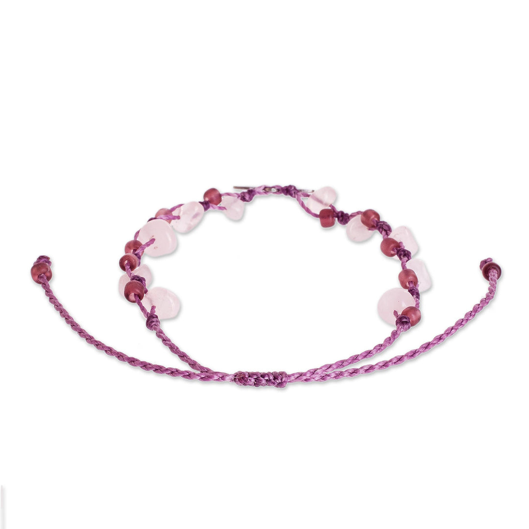 Handmade Rose Quartz Bracelet - Dragonfly Rose