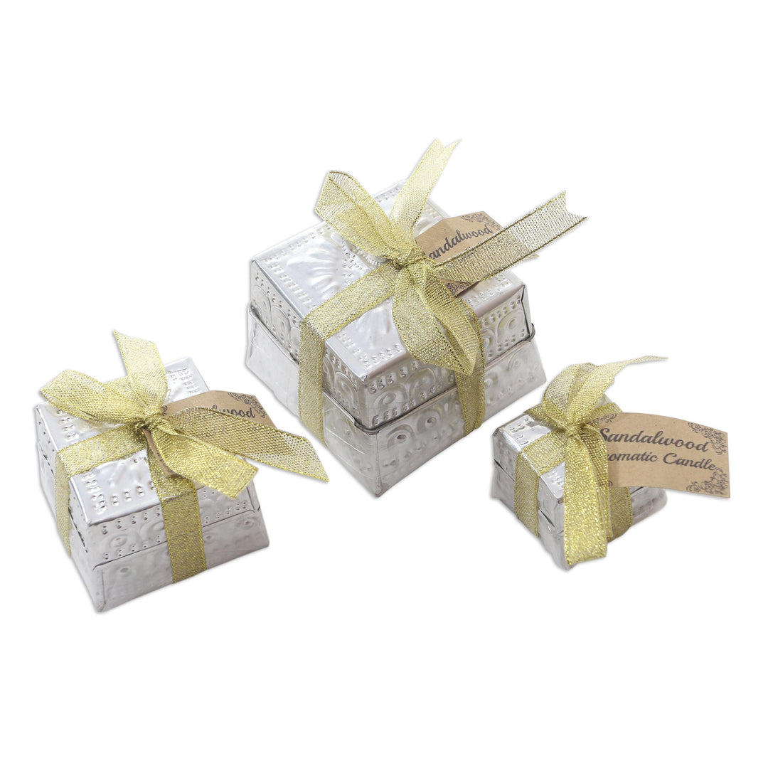 Handmade Aluminum Tinned Beeswax Candles (Set of 3) - Evening Glow