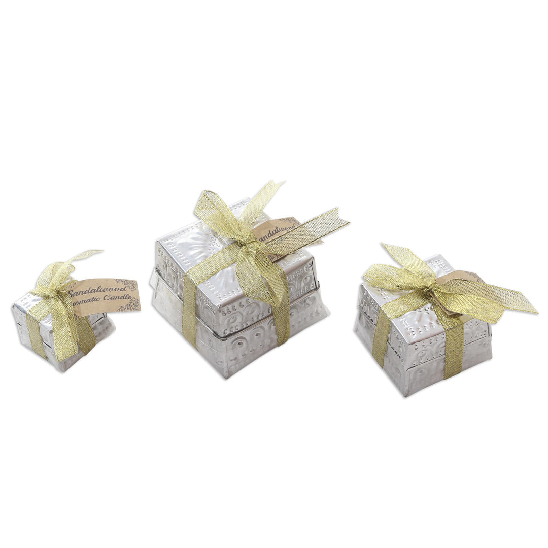 Handmade Aluminum Tinned Beeswax Candles (Set of 3) - Evening Glow