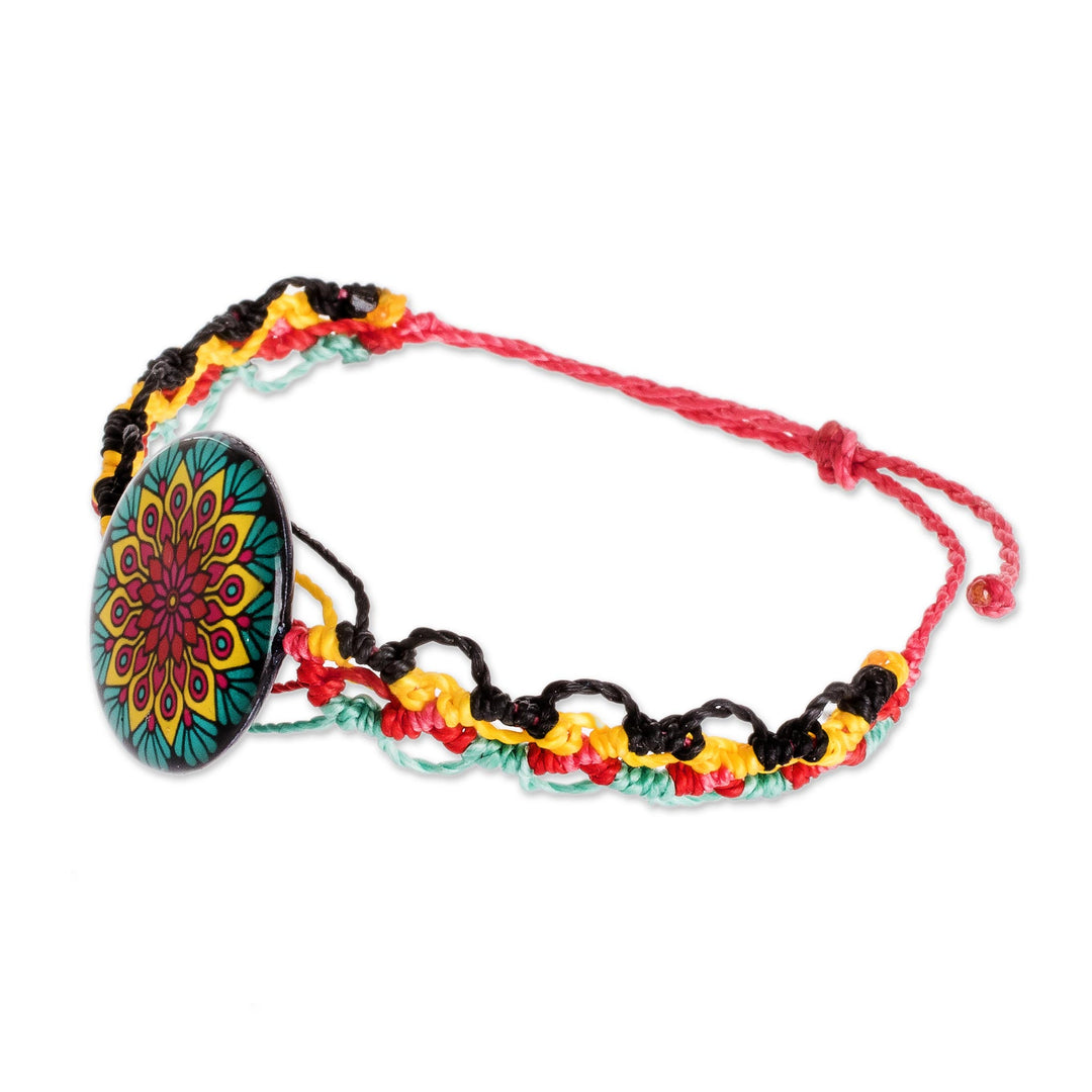 Mandala Motif Macrame Bracelet - Peacock Mandala