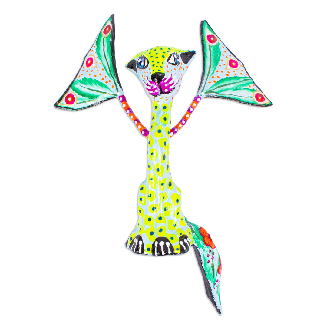 Handmade Papier Mache Cat Alebrije - Fanciful Cat