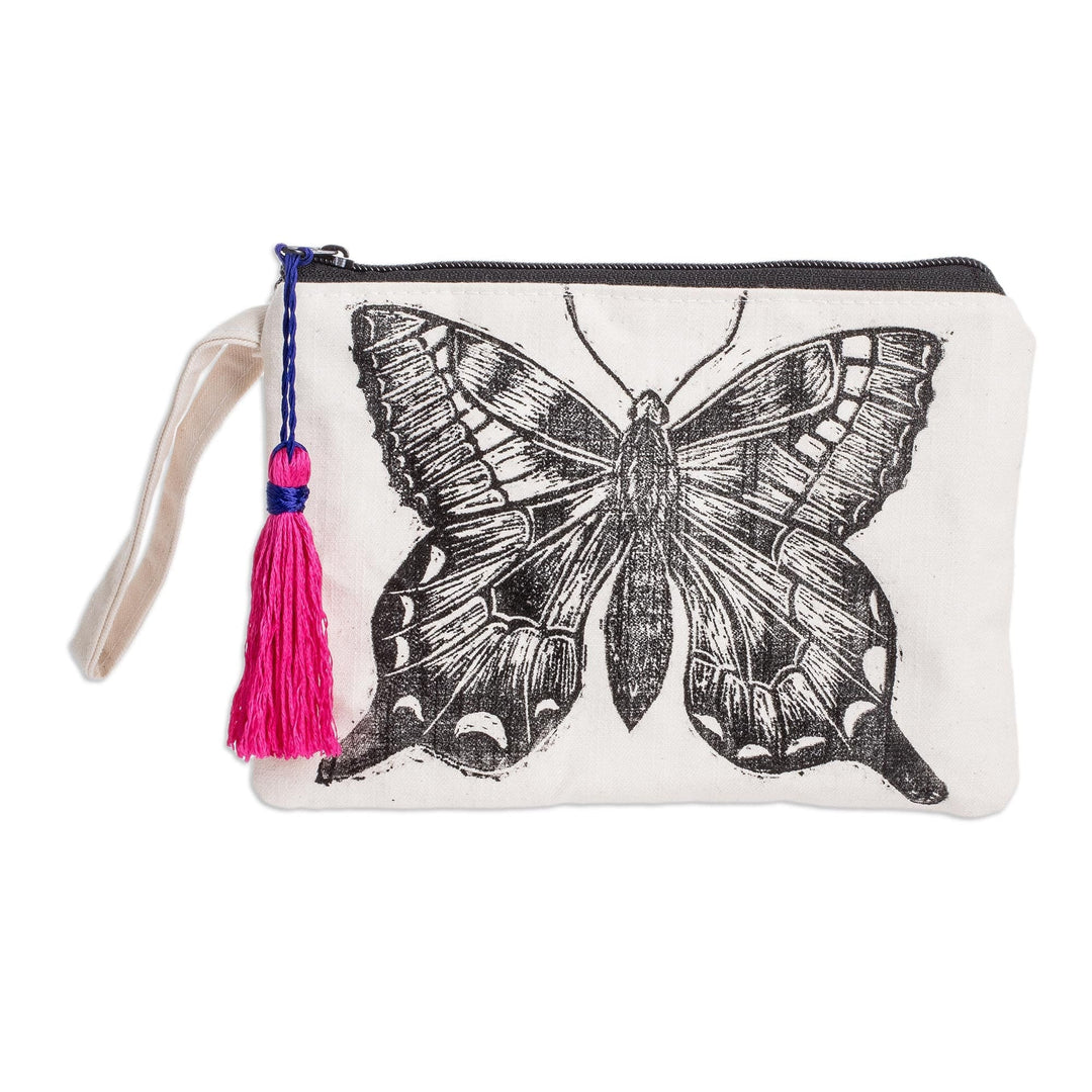 Block Print Cosmetic Bag - Monarch