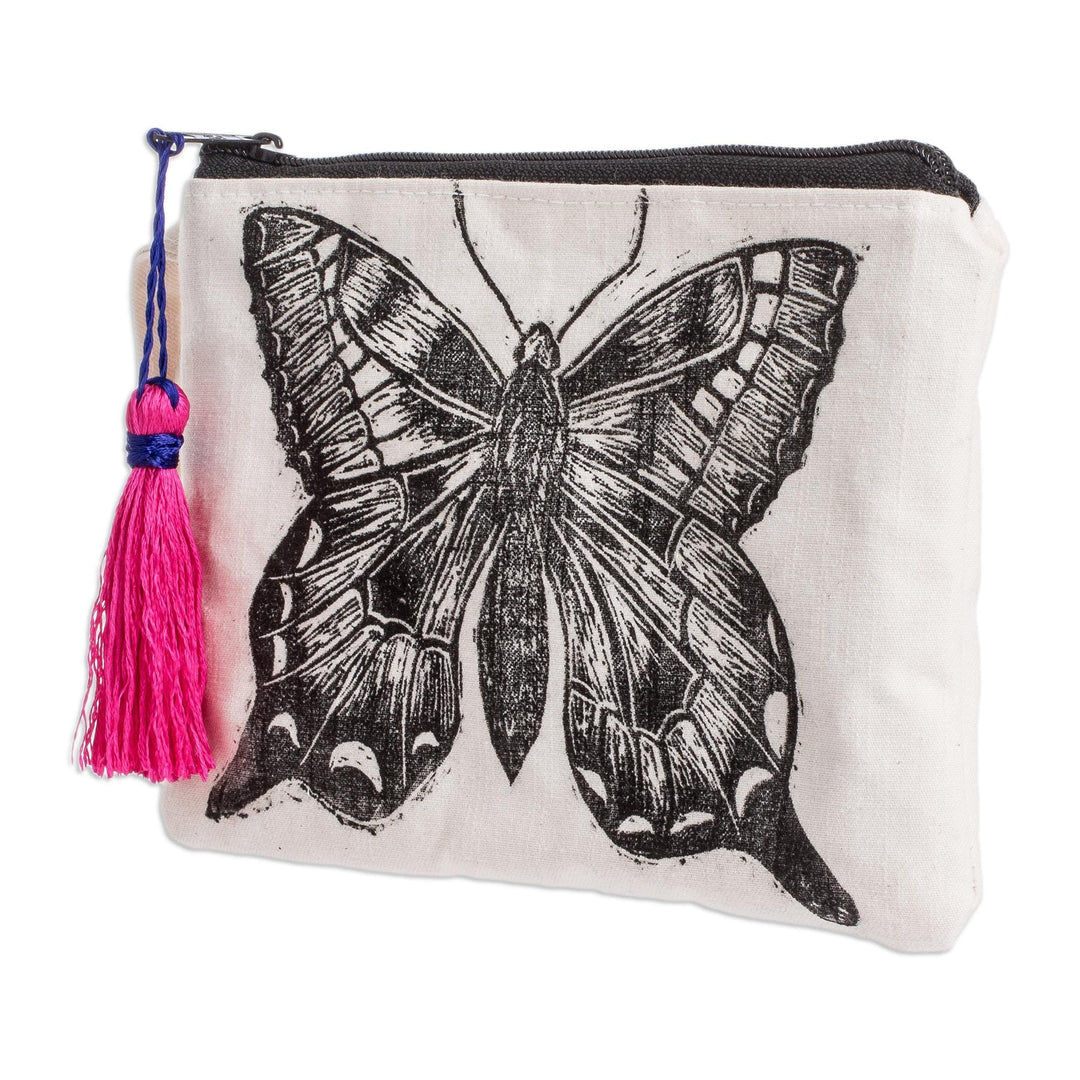 Block Print Cosmetic Bag - Monarch