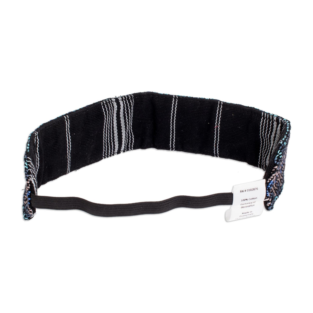 Hand Loomed Cotton Diamond Patterned Headband Guatemala - To The Heavens