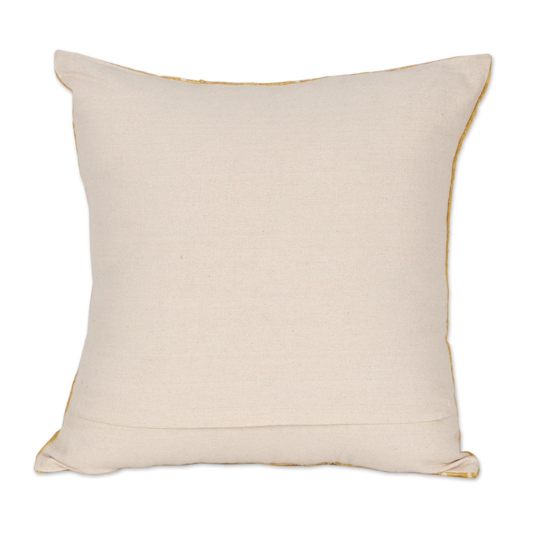 Goldenrod Cotton Cushion Covers from India (Pair) - Goldenrod Fields