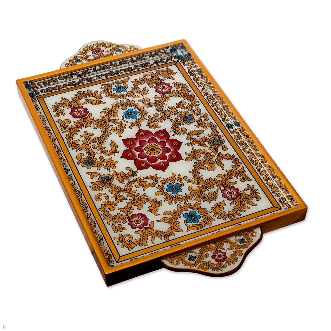 Hand Painted Serving Tray - Colonial Lotus