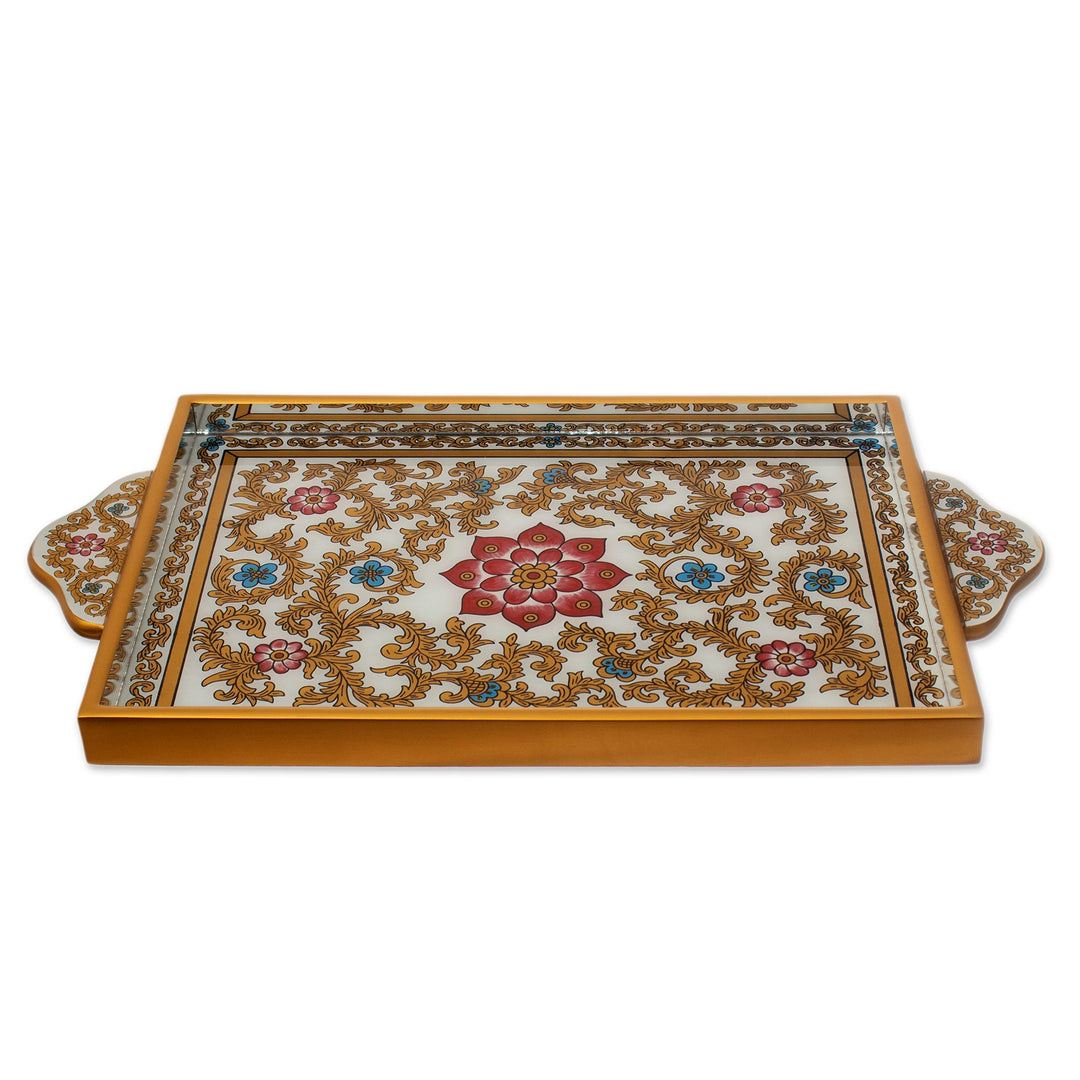 Hand Painted Serving Tray - Colonial Lotus