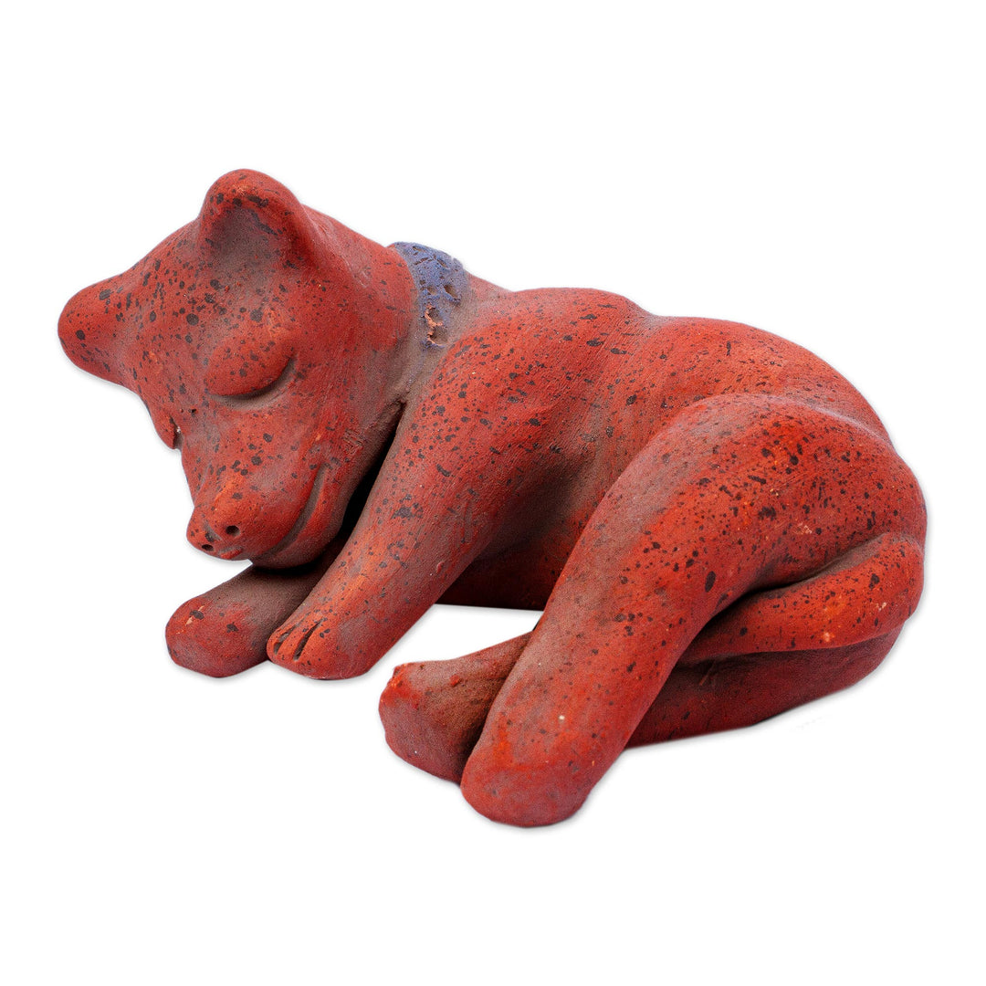 Mexico Archaeology Signed Handcrafted Ceramic Dog Sculpture - Tlachichi Puppy
