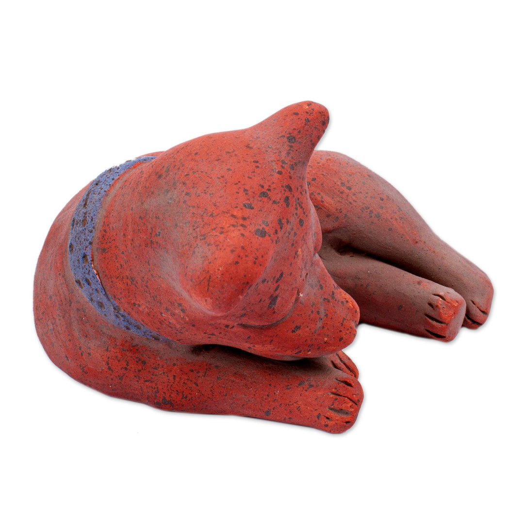Mexico Archaeology Signed Handcrafted Ceramic Dog Sculpture - Tlachichi Puppy