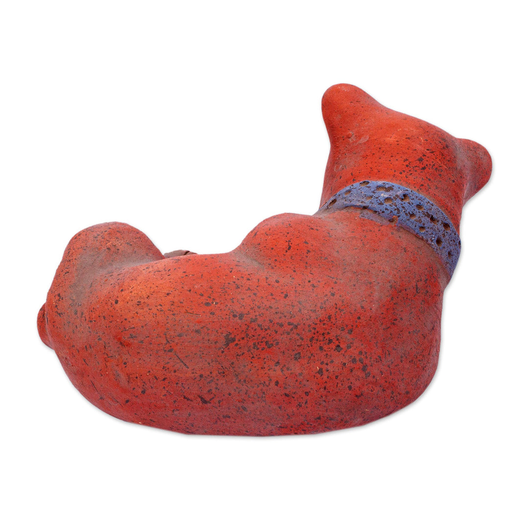 Mexico Archaeology Signed Handcrafted Ceramic Dog Sculpture - Tlachichi Puppy