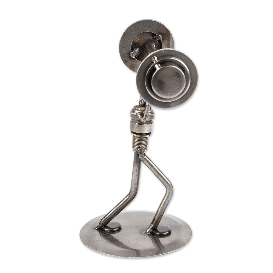 Weightlifter Recycled Metal Sculpture - Strength