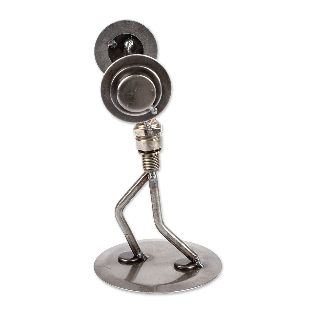 Weightlifter Recycled Metal Sculpture - Strength