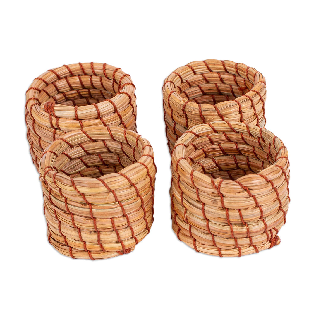 Handwoven Pine Needle Napkin Rings (Set of 4) - Taste of Home