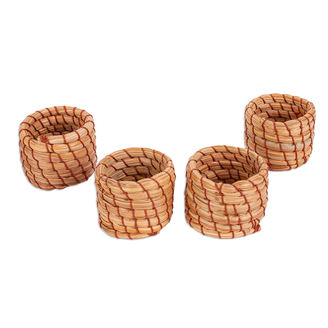 Handwoven Pine Needle Napkin Rings (Set of 4) - Taste of Home
