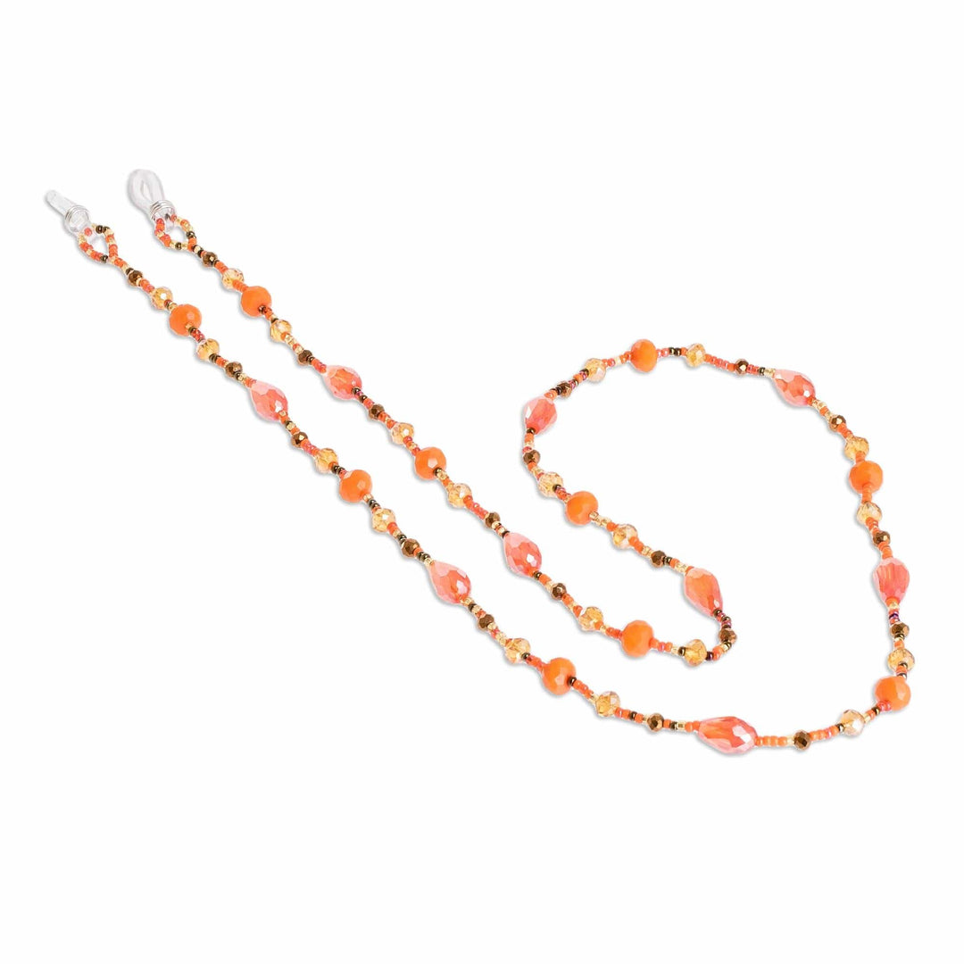 Artisan Crafted Eyeglass Lanyard - Sololá Fiesta in Orange