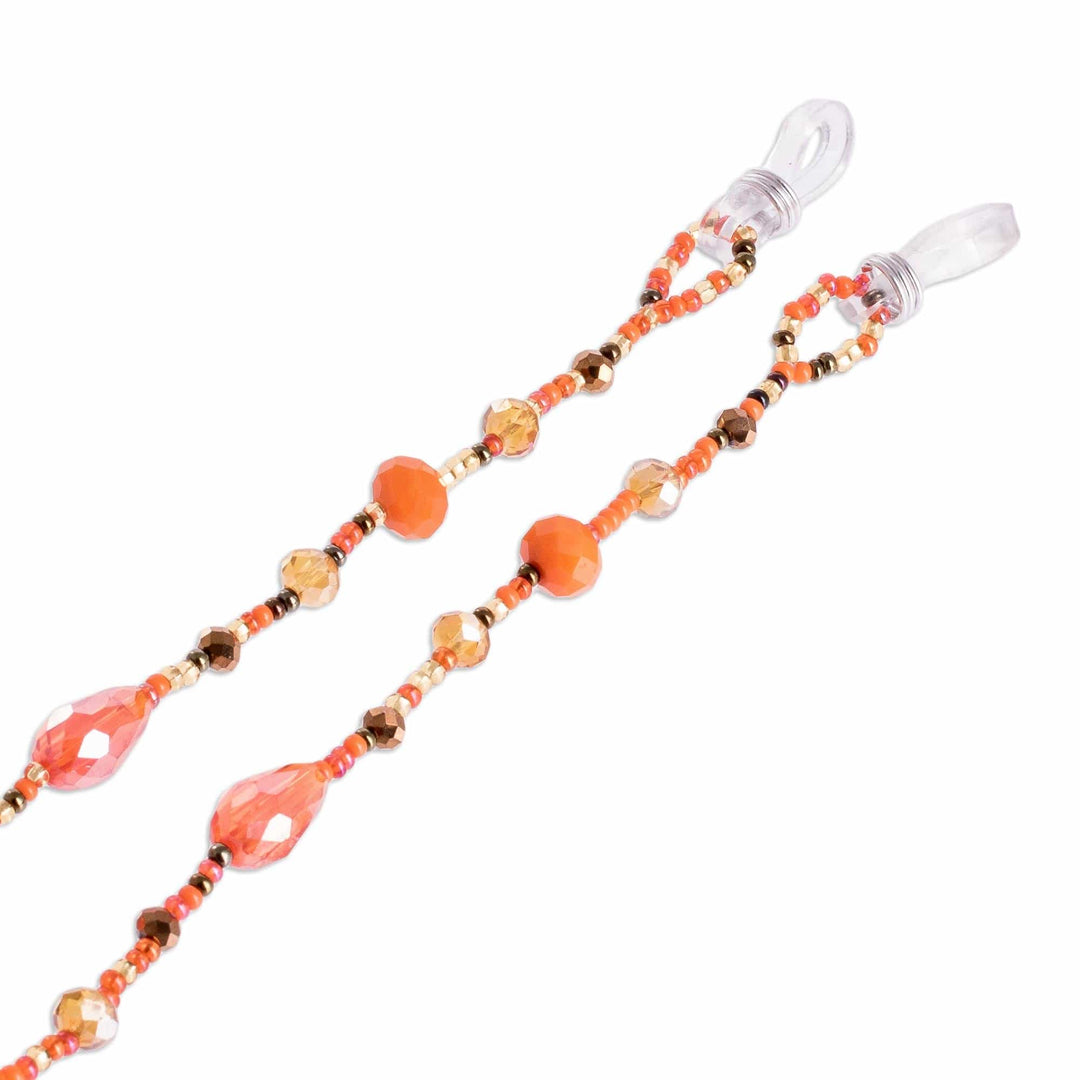 Artisan Crafted Eyeglass Lanyard - Sololá Fiesta in Orange