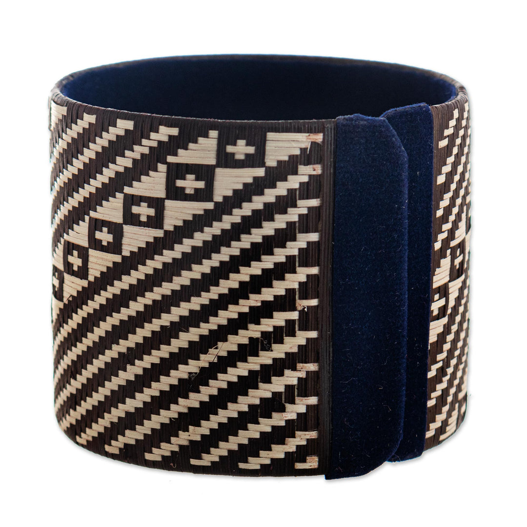 Wide Natural Fiber Cuff Bracelet - The Way of the Cross