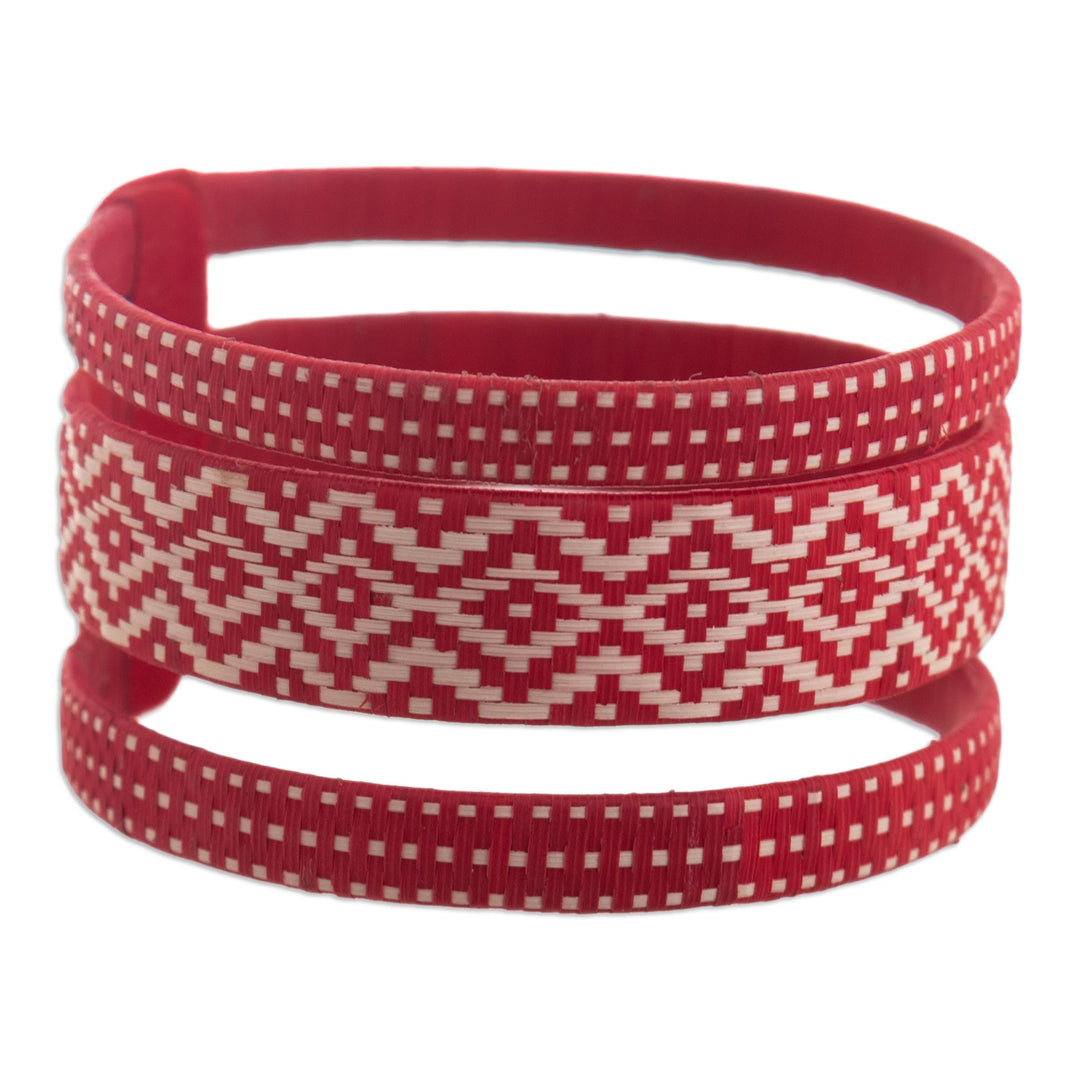 Handcrafted Natural Fiber Bracelet - Protective Flame