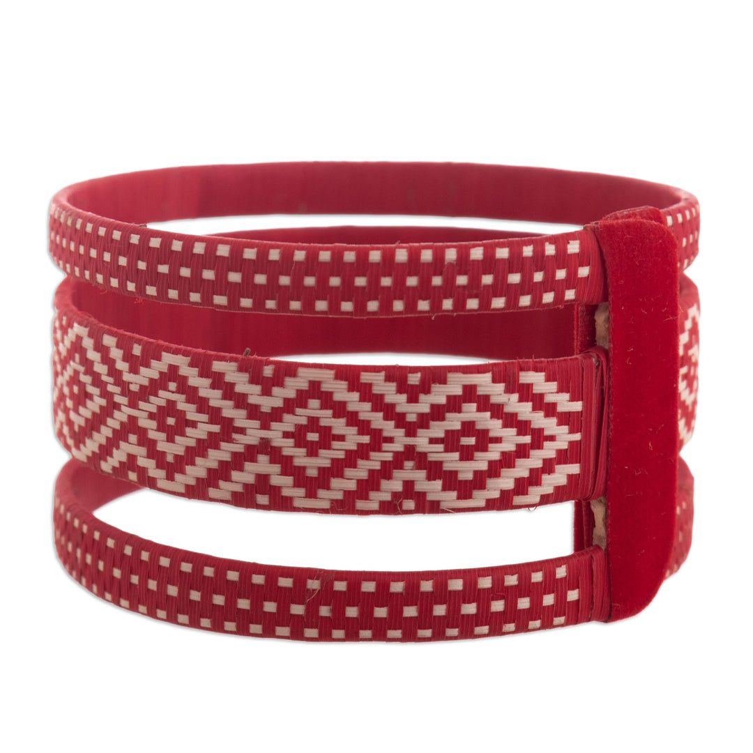 Handcrafted Natural Fiber Bracelet - Protective Flame